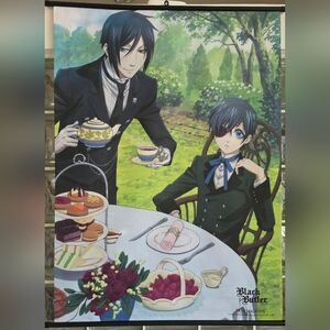 Black Butlet Fabric Wall Scroll Sebastian Michaelis & Ciel Phantomive 44"×33"